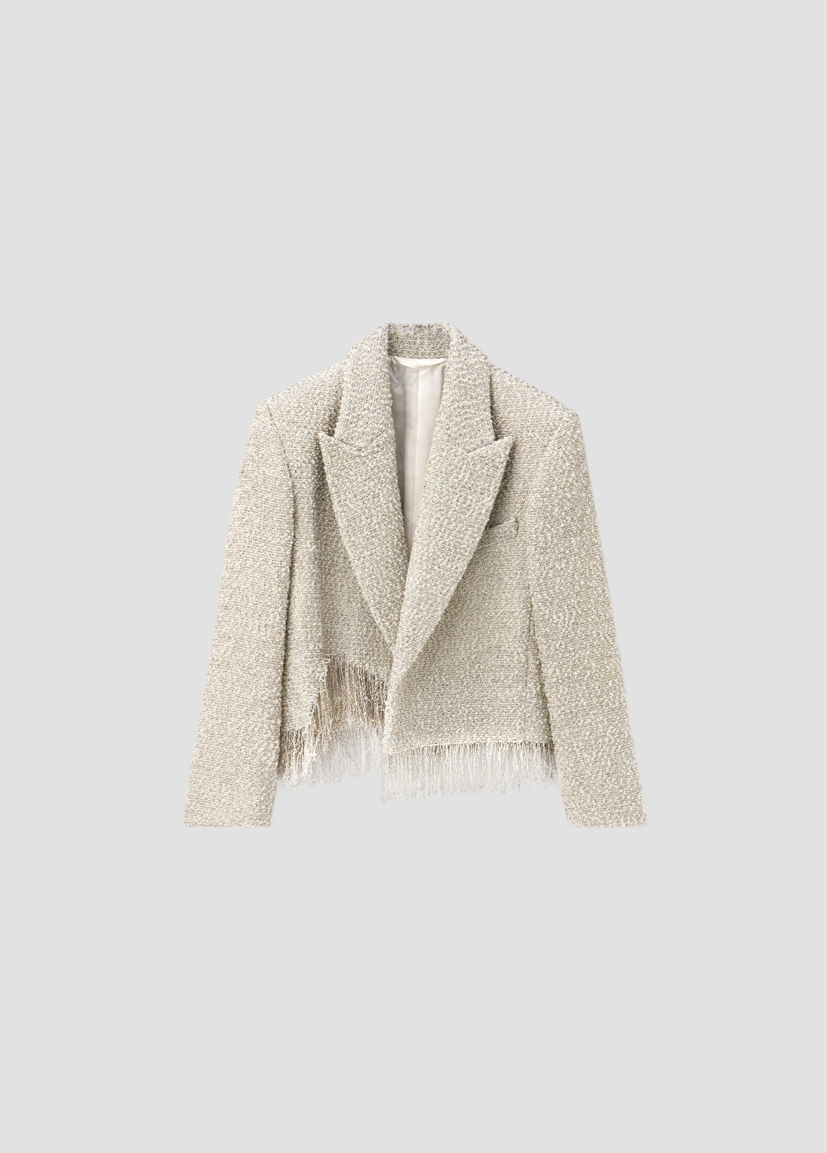 DISTRESSED LAME TWEED BLAZER