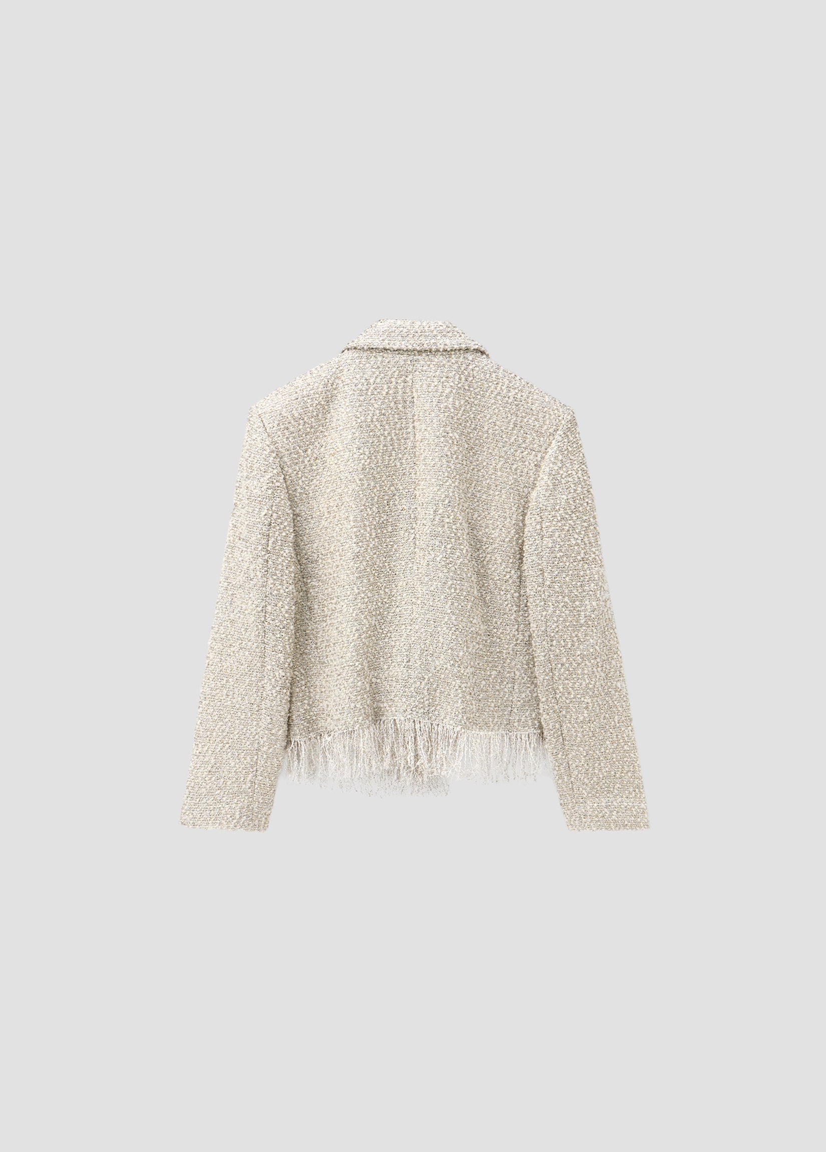 DISTRESSED LAME TWEED BLAZER