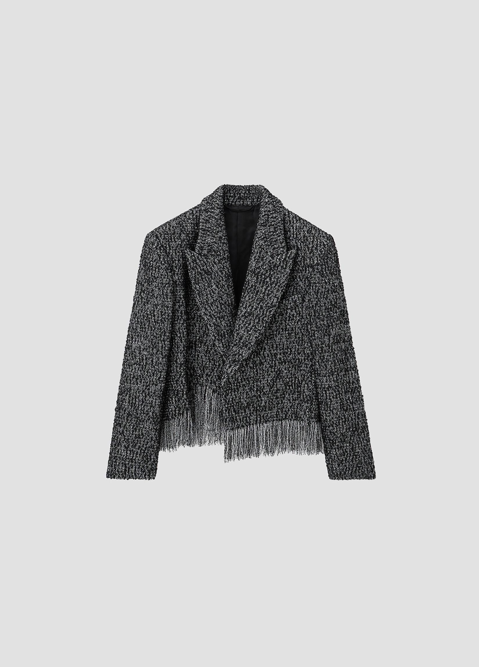 DISTRESSED LAME TWEED BLAZER