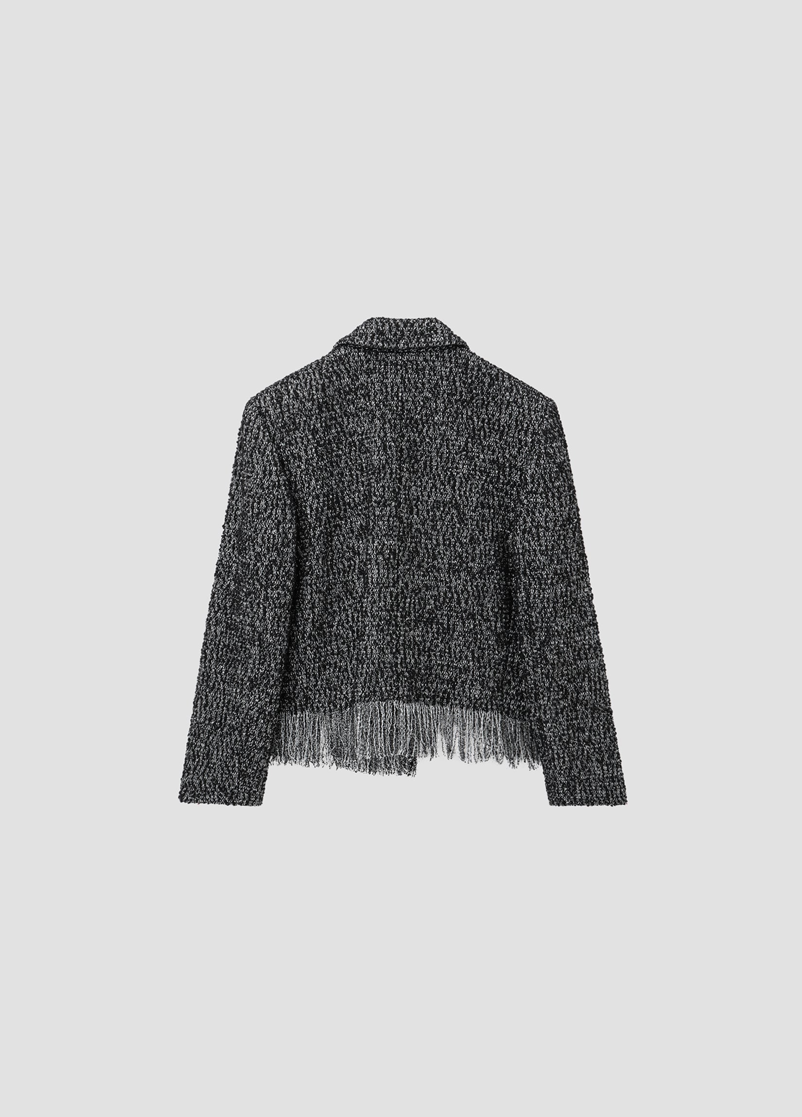 DISTRESSED LAME TWEED BLAZER