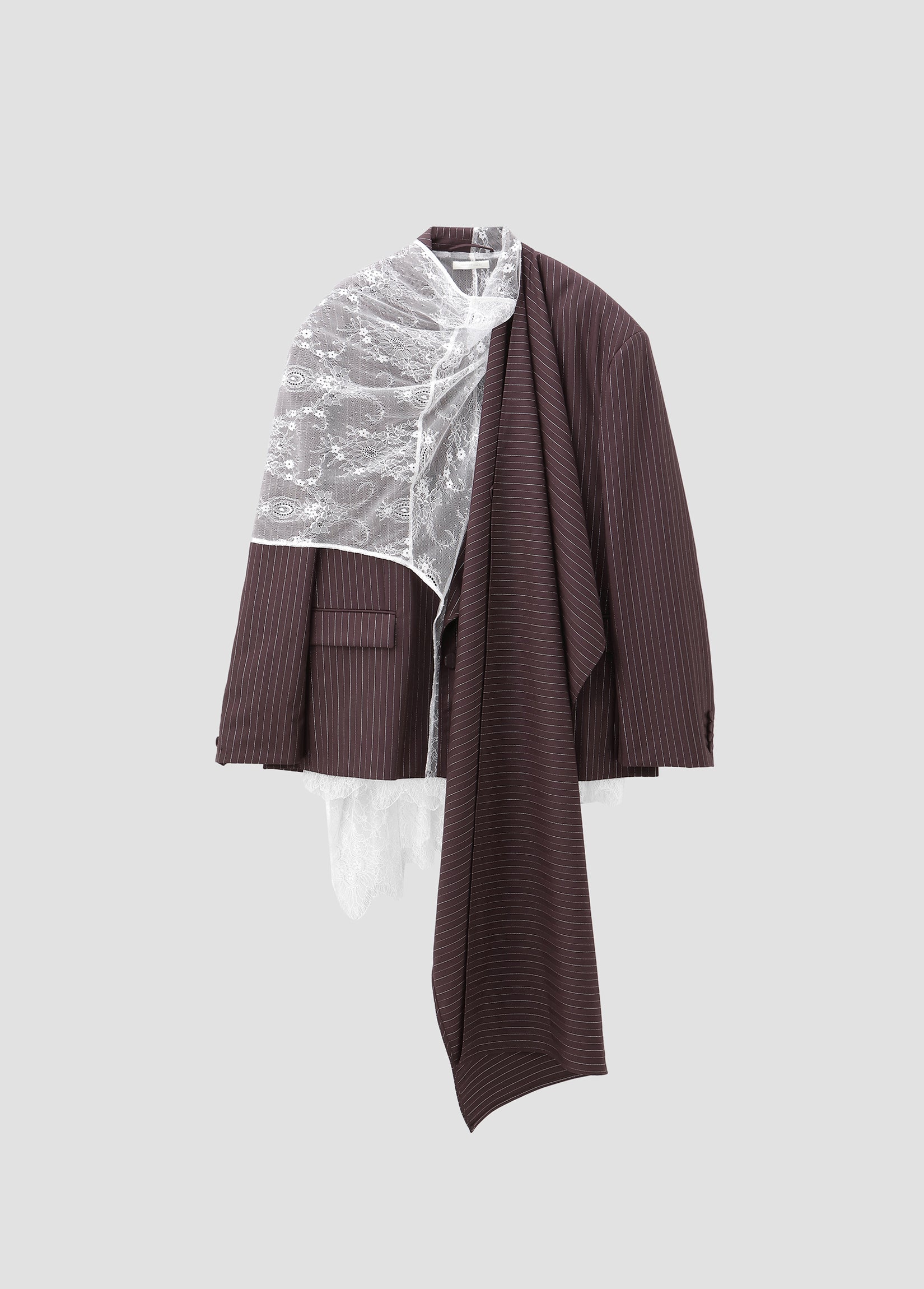 SCARF-DETAIL STRIPED BLAZER