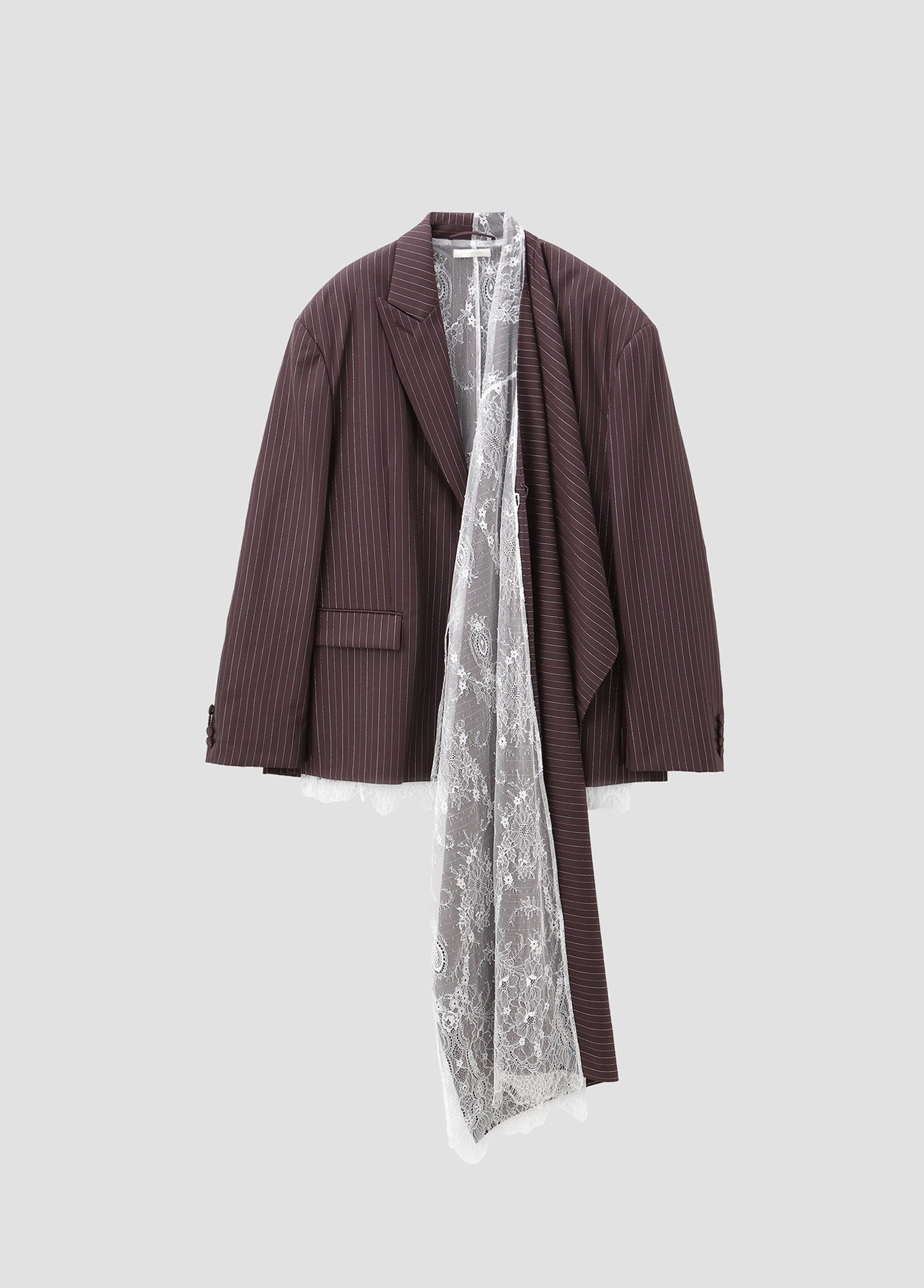 SCARF-DETAIL STRIPED BLAZER