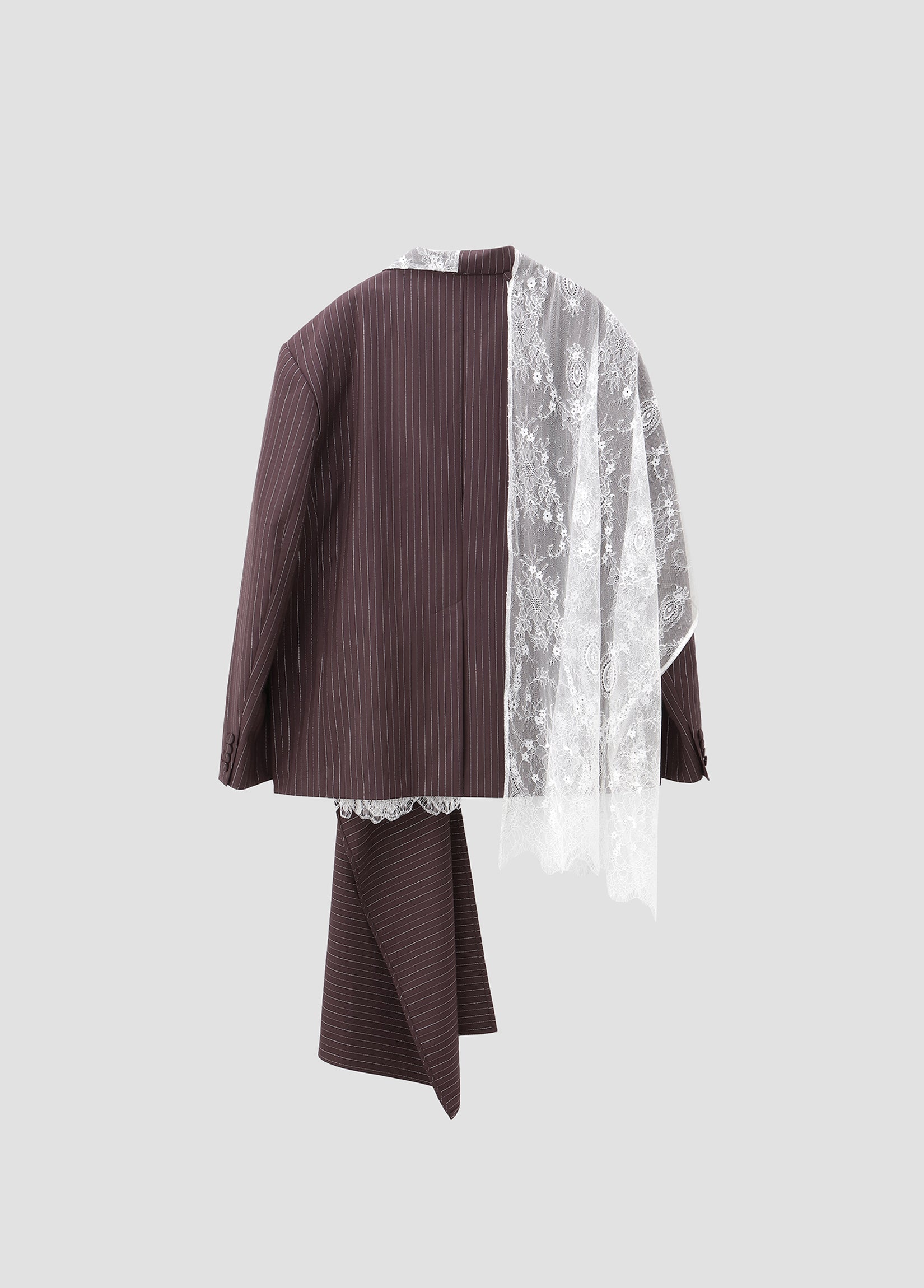 SCARF-DETAIL STRIPED BLAZER