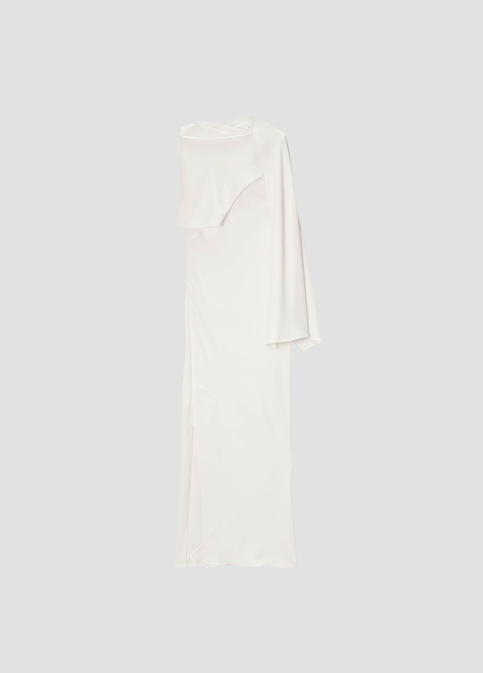 SCARF DETAILED SATIN DRESS