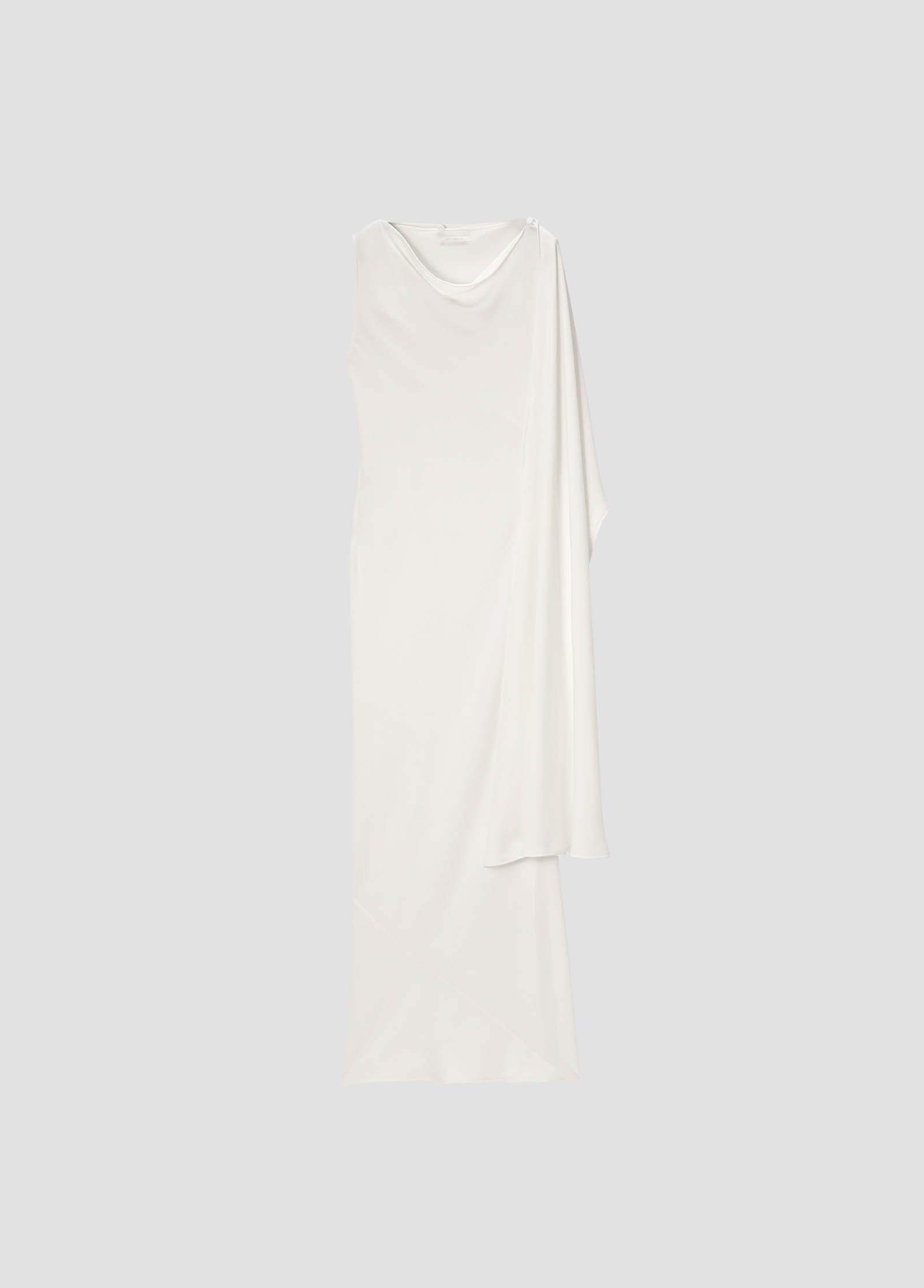 SCARF DETAILED SATIN DRESS