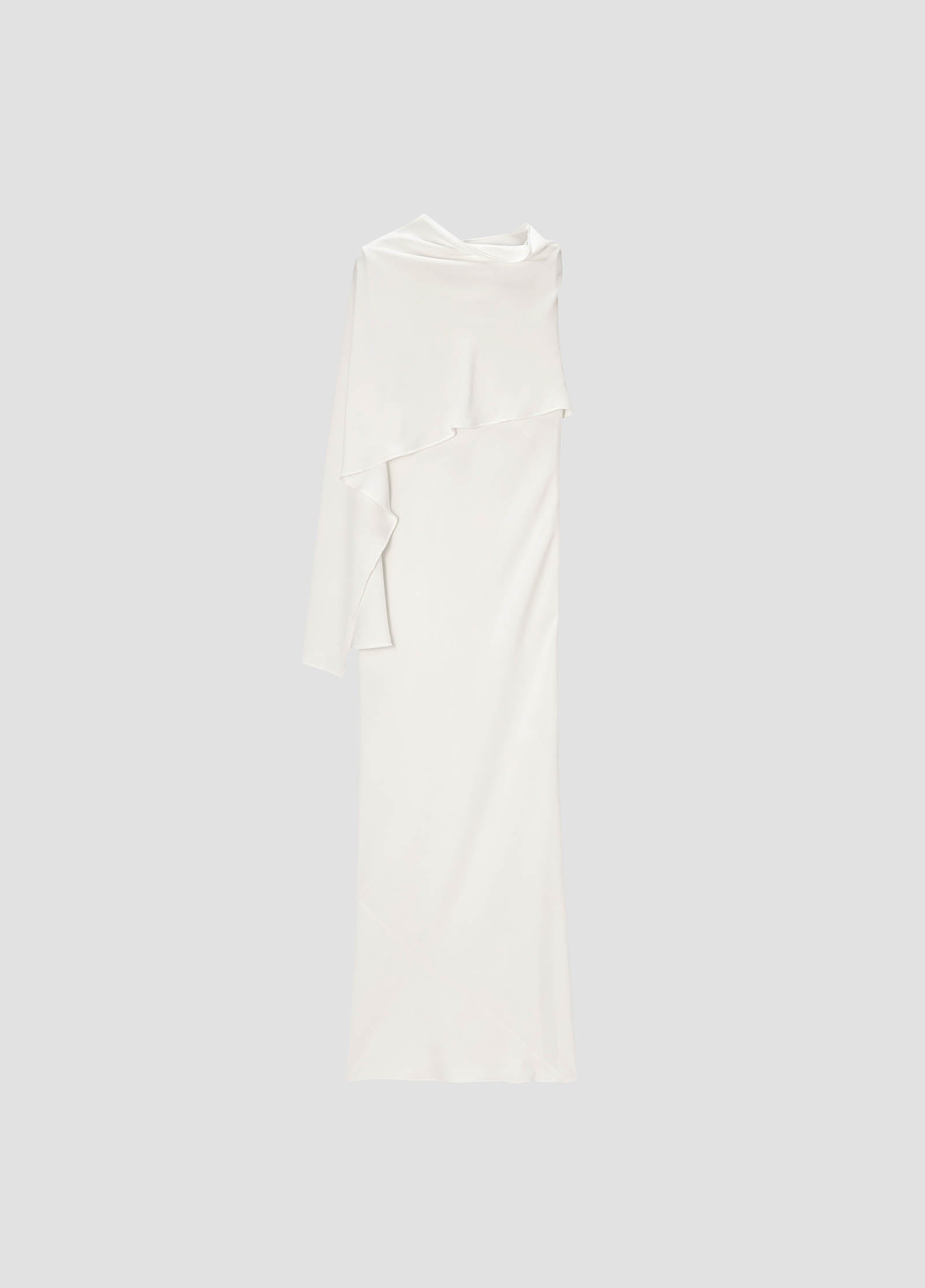 SCARF DETAILED SATIN DRESS