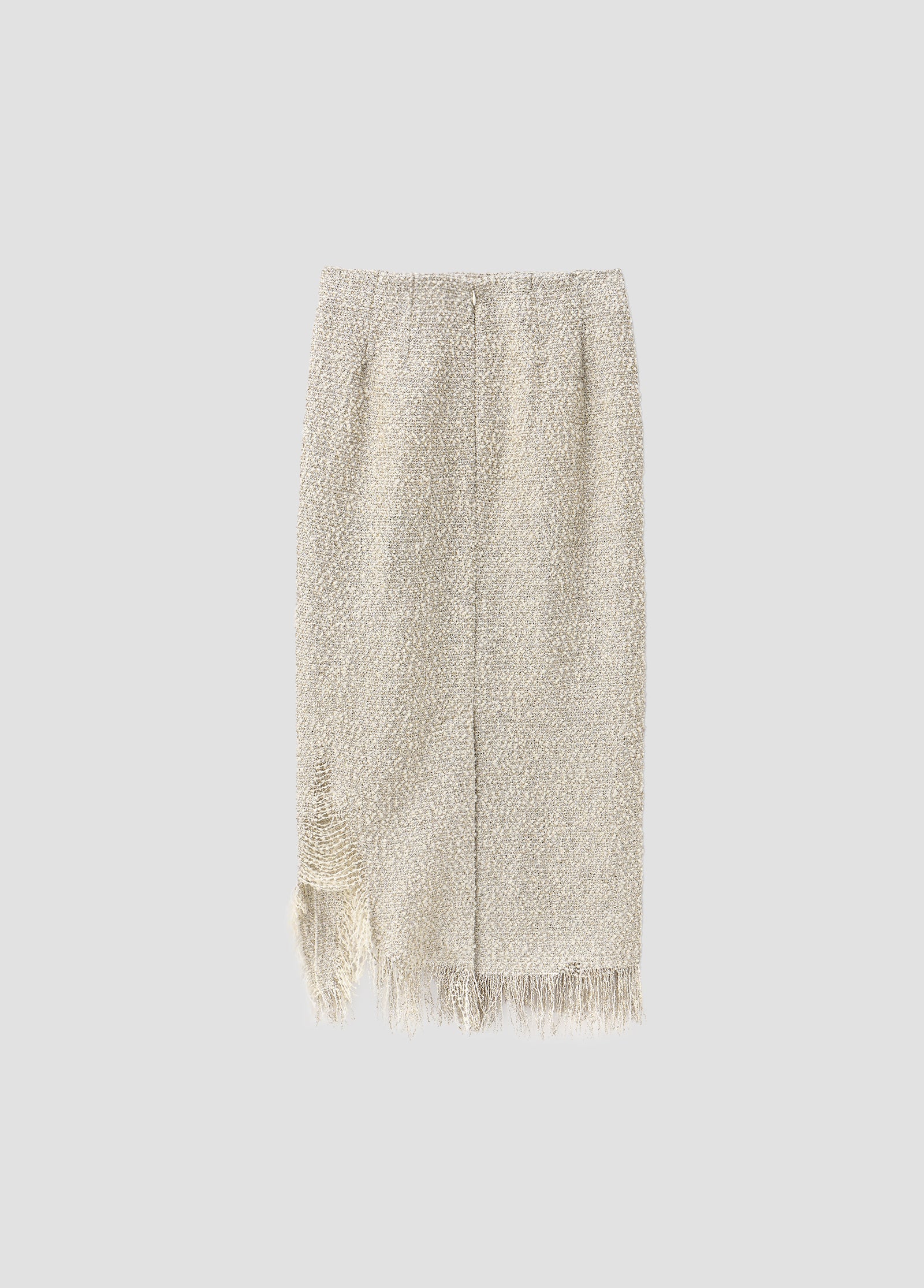 DISTRESSED LAME TWEED SKIRT