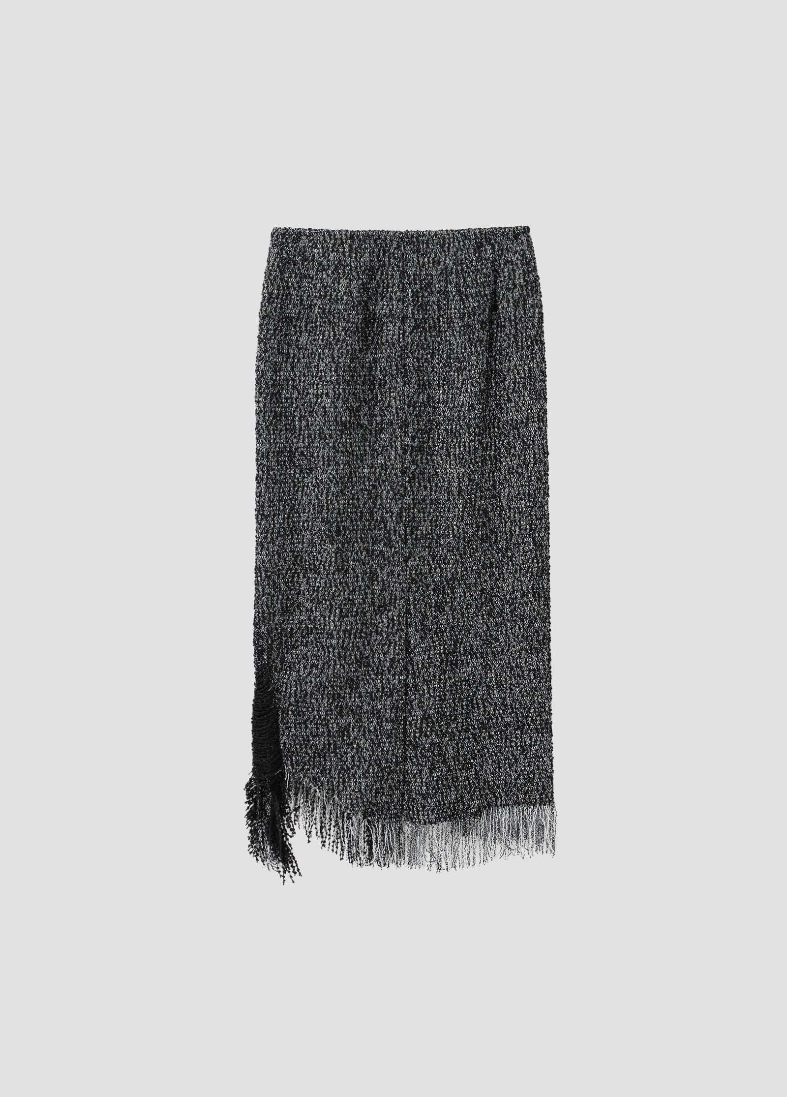 DISTRESSED LAME TWEED SKIRT