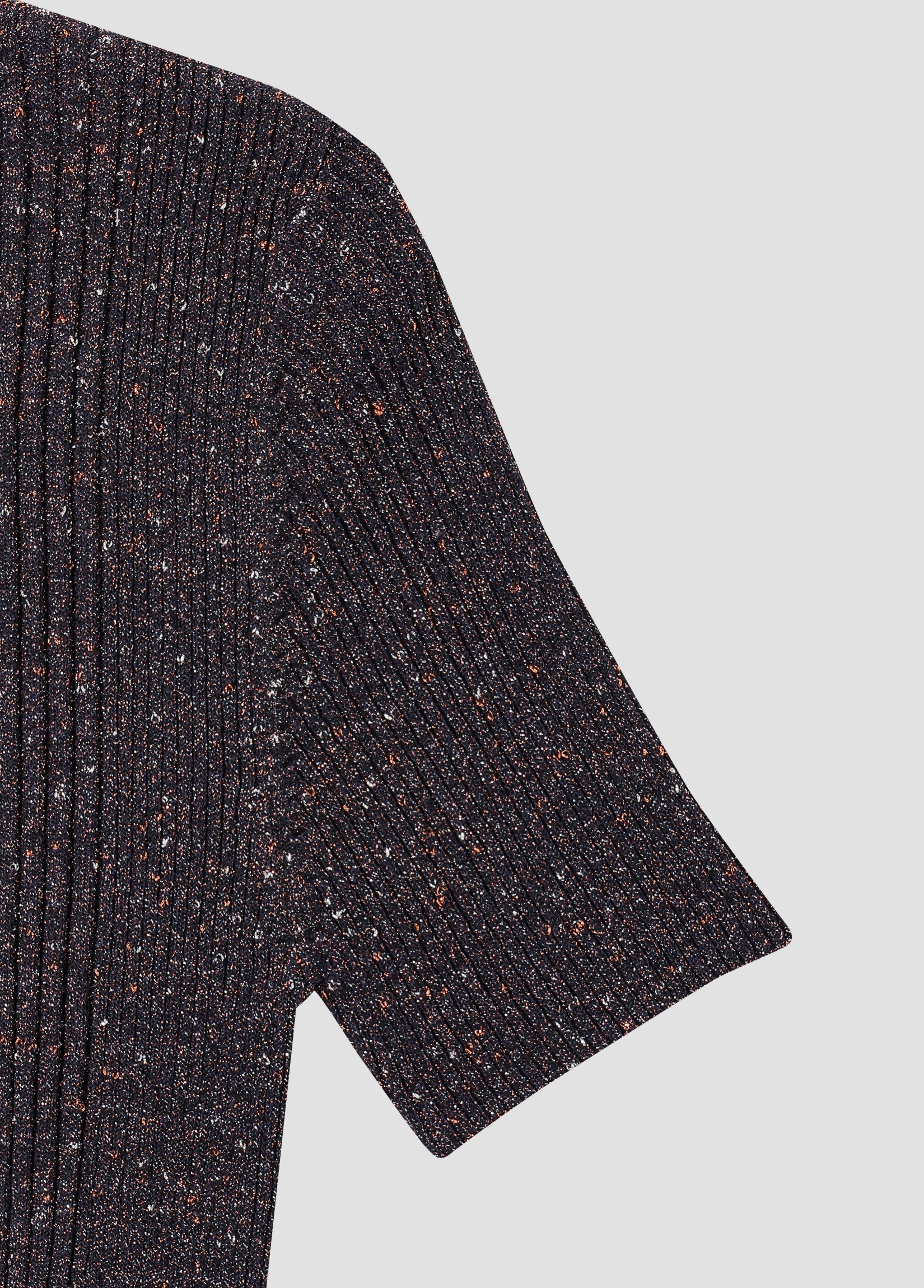 GLITTER RIBBED KNIT T-SHIRT