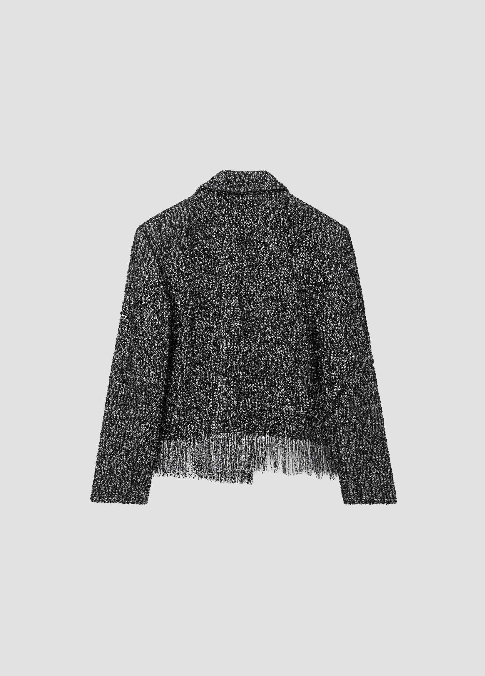 DISTRESSED LAME TWEED BLAZER