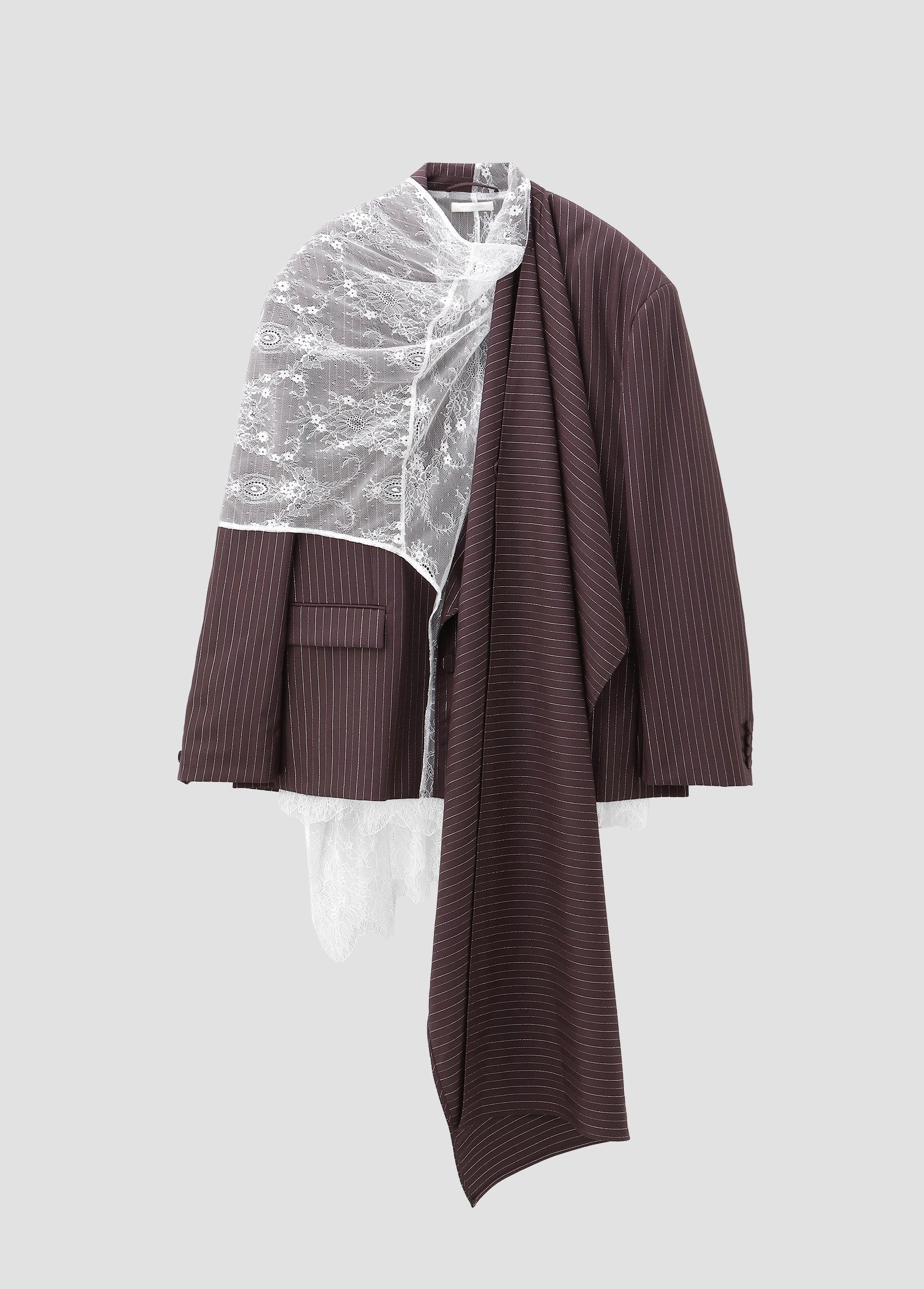 SCARF-DETAIL STRIPED BLAZER