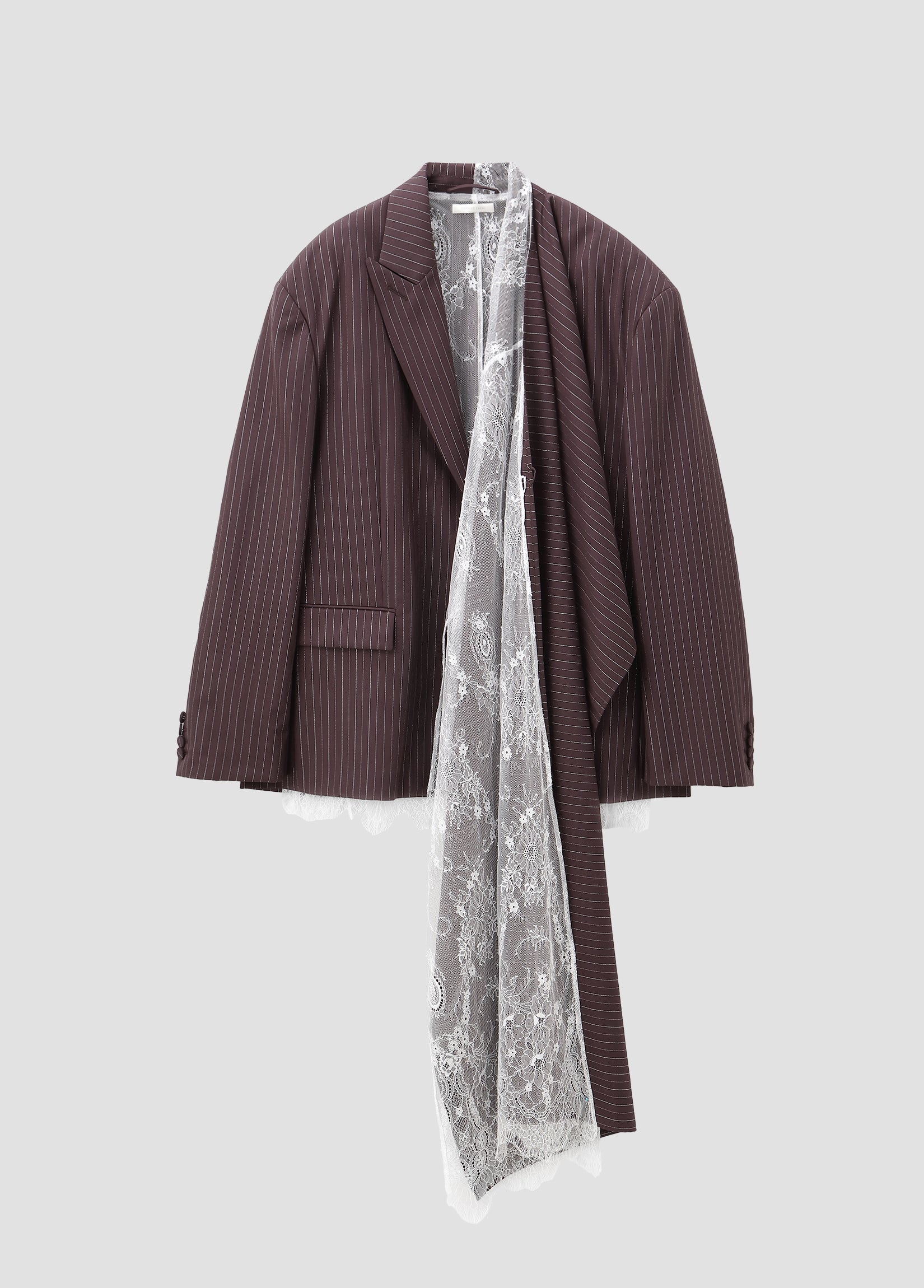 SCARF-DETAIL STRIPED BLAZER