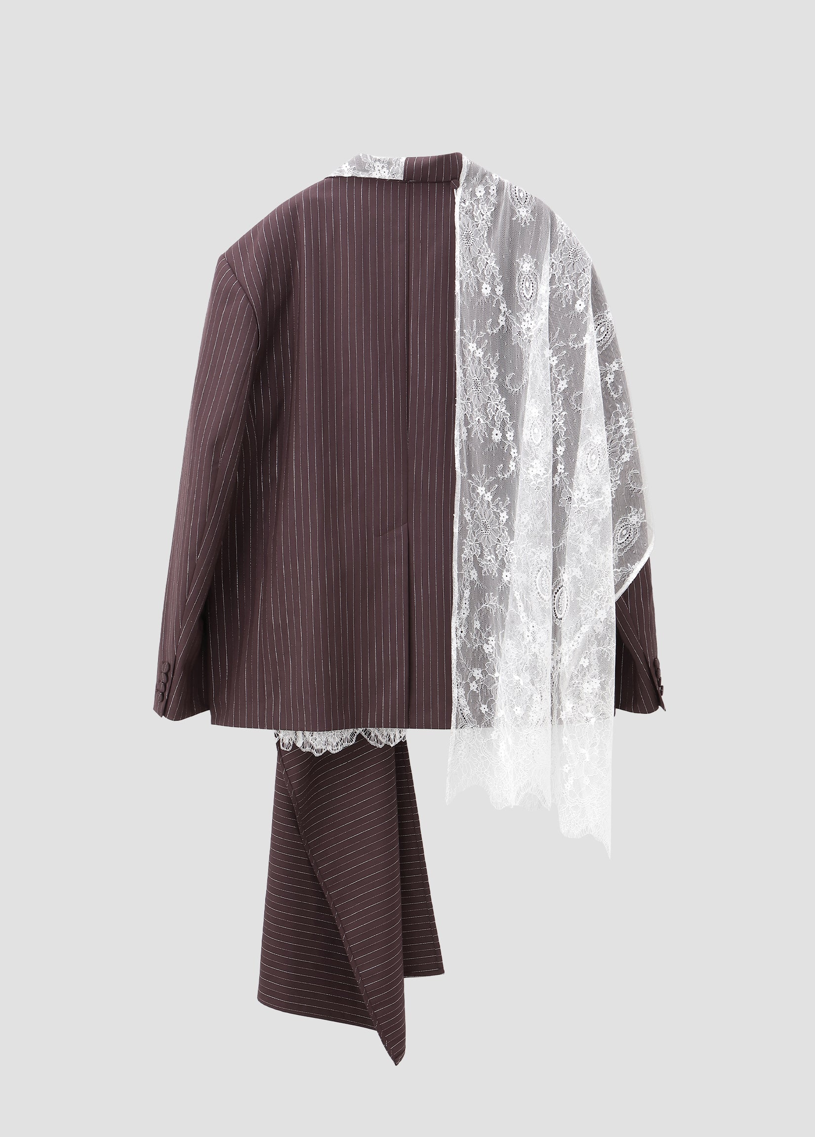 SCARF-DETAIL STRIPED BLAZER