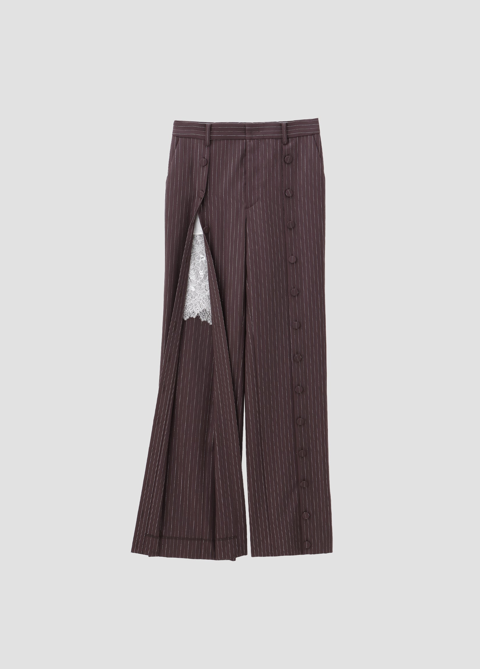 STRIPED BUTTON-UP TROUSERS