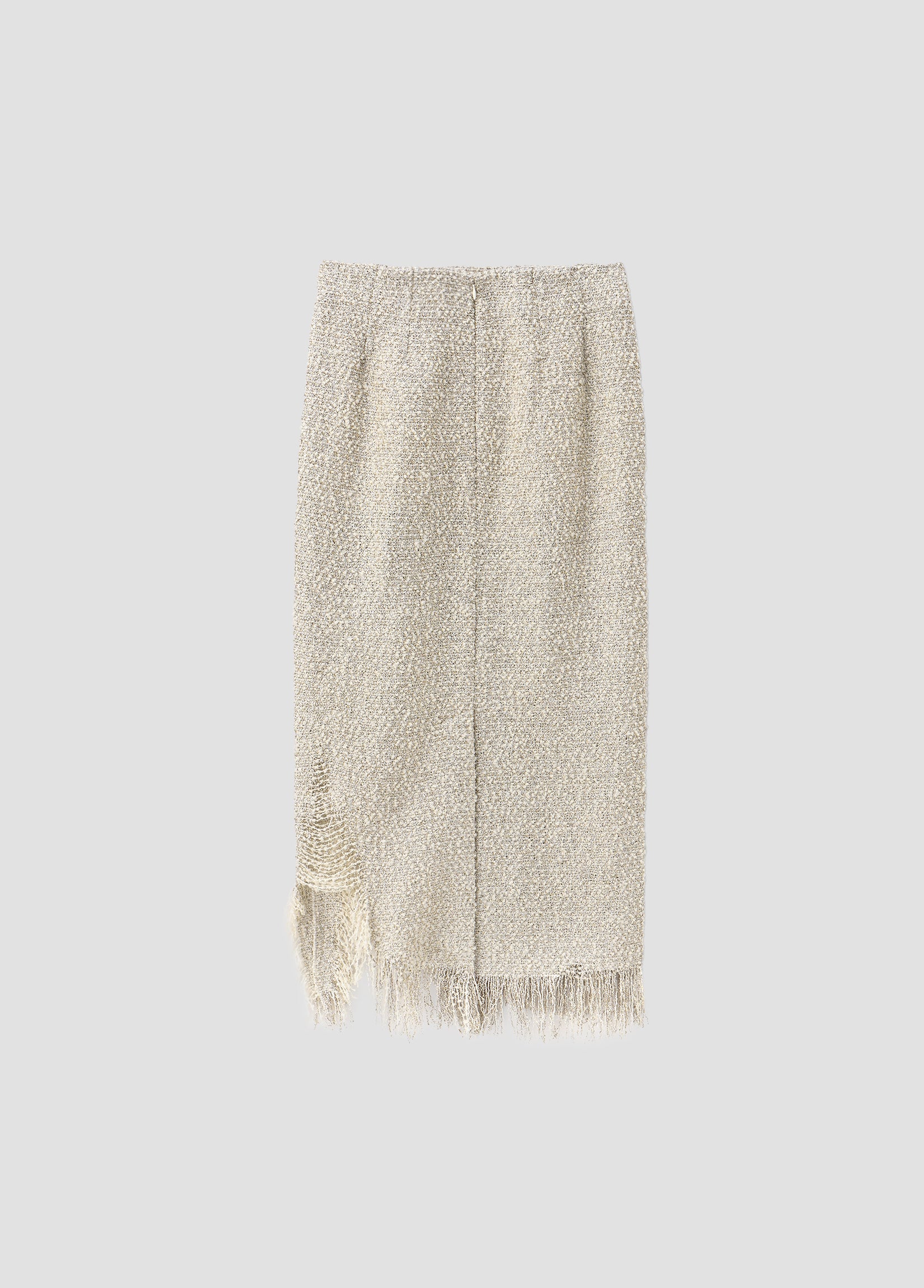DISTRESSED LAME TWEED SKIRT