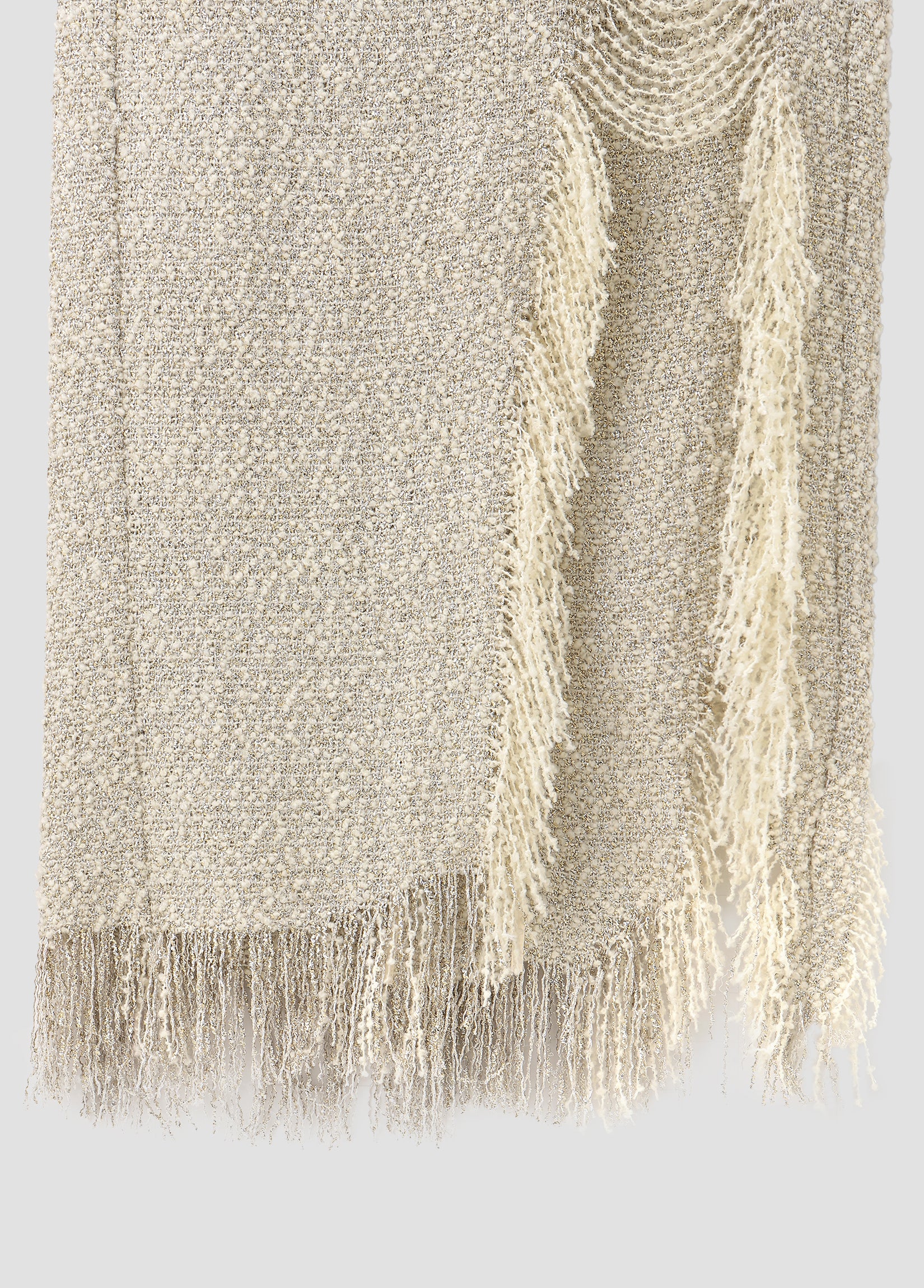 DISTRESSED LAME TWEED SKIRT