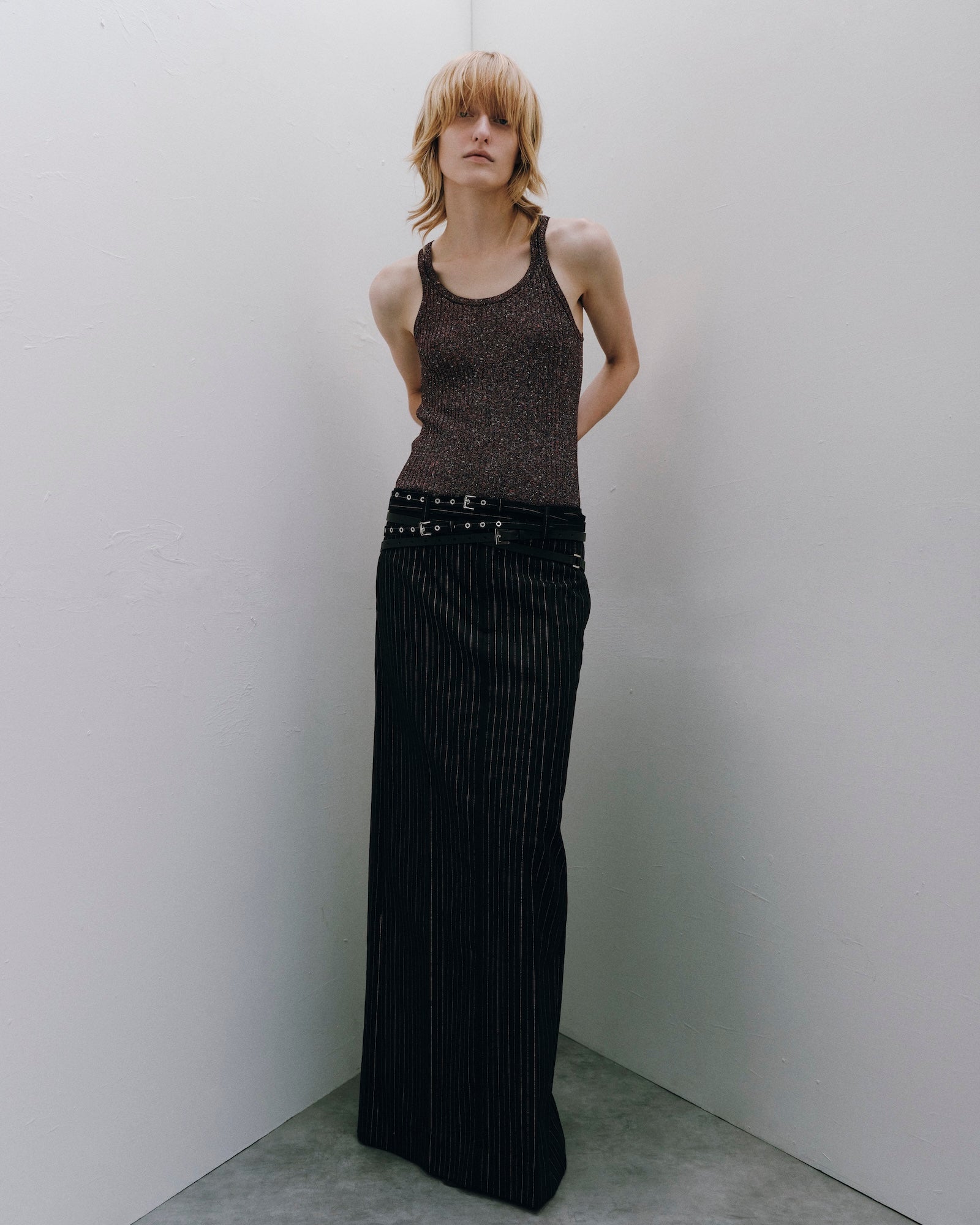 GLITTER RIBBED KNIT TANK TOP