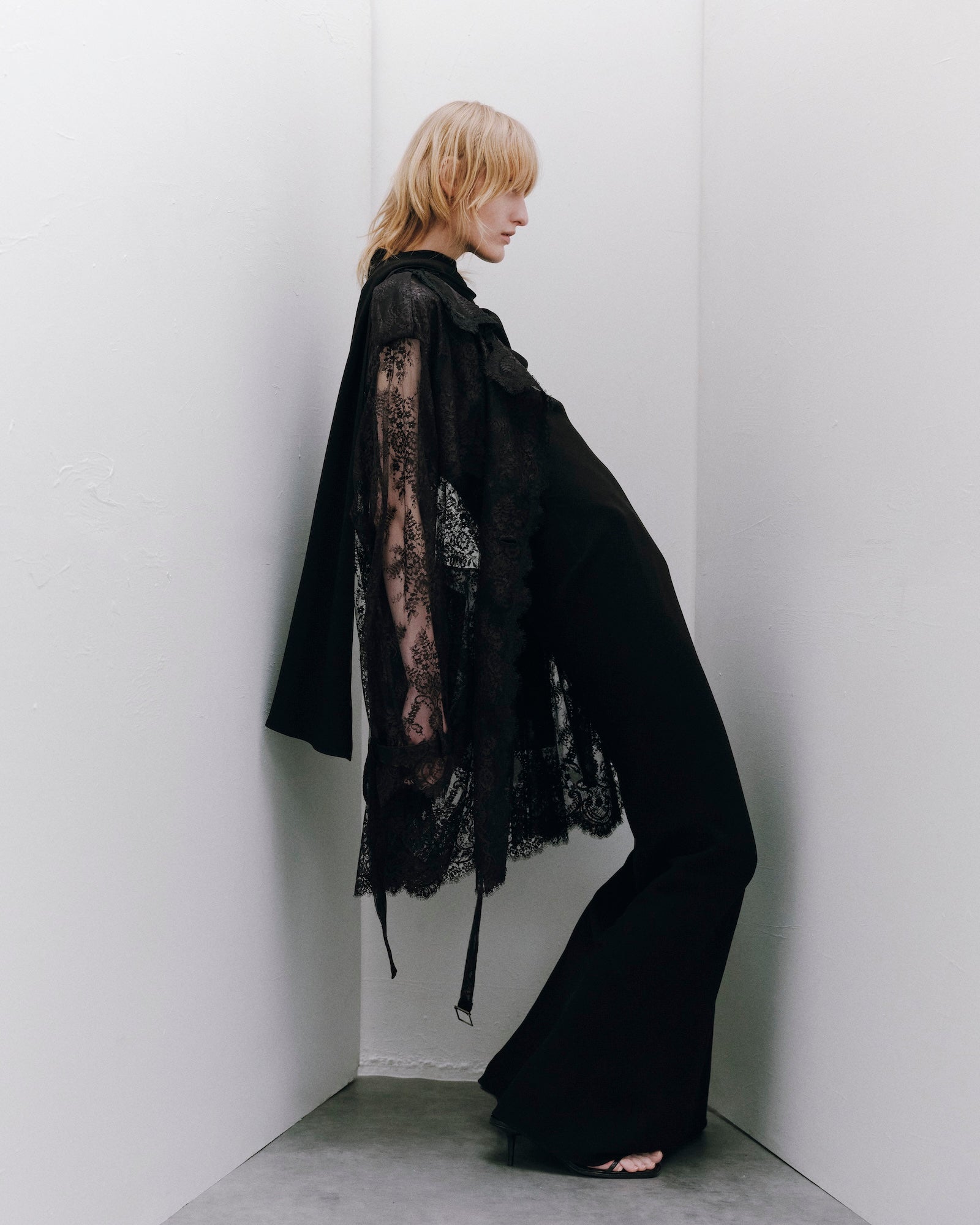 SCARF DETAILED SATIN DRESS