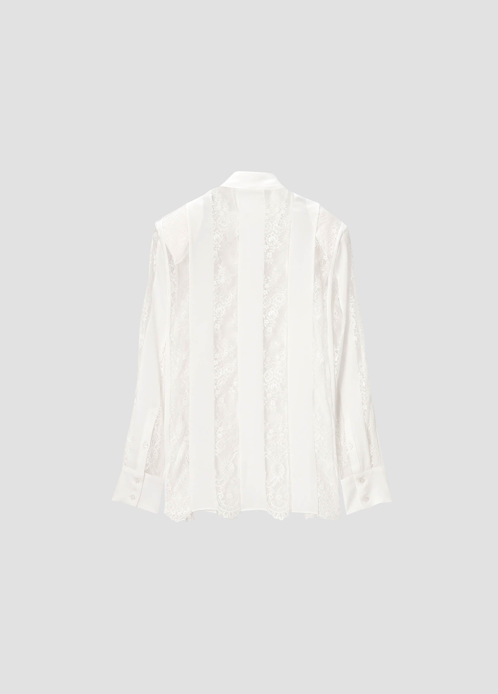 STRIPED LACE SATIN SHIRT