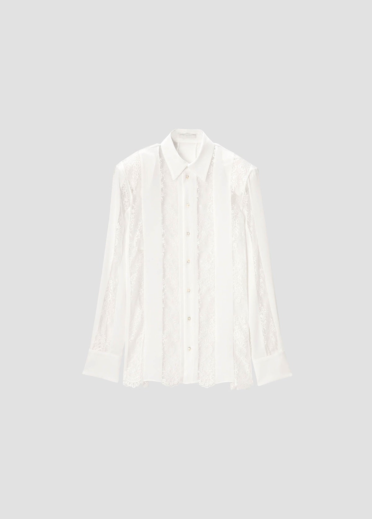 STRIPED LACE SATIN SHIRT