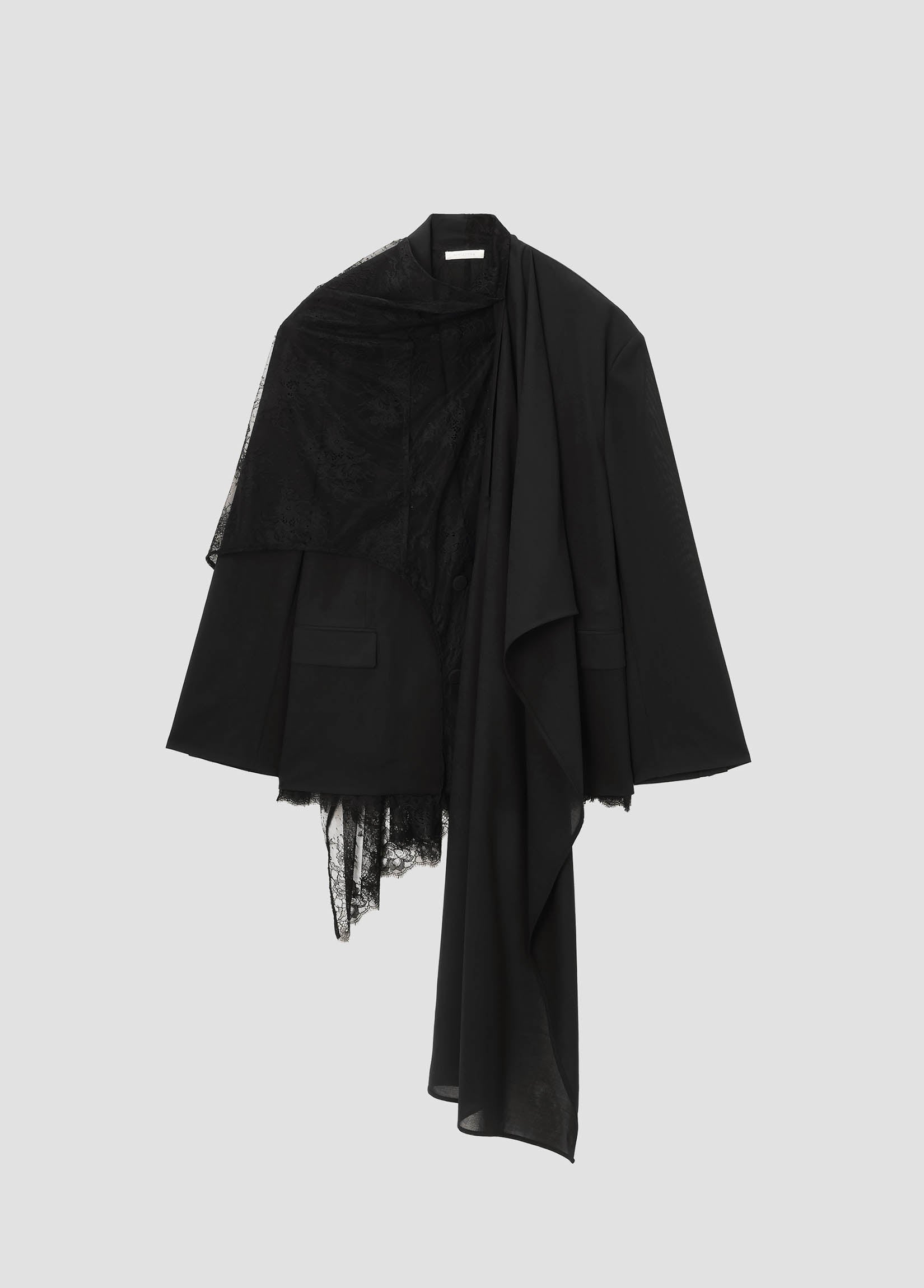 LAYERED SCARF DETAILED BLAZER