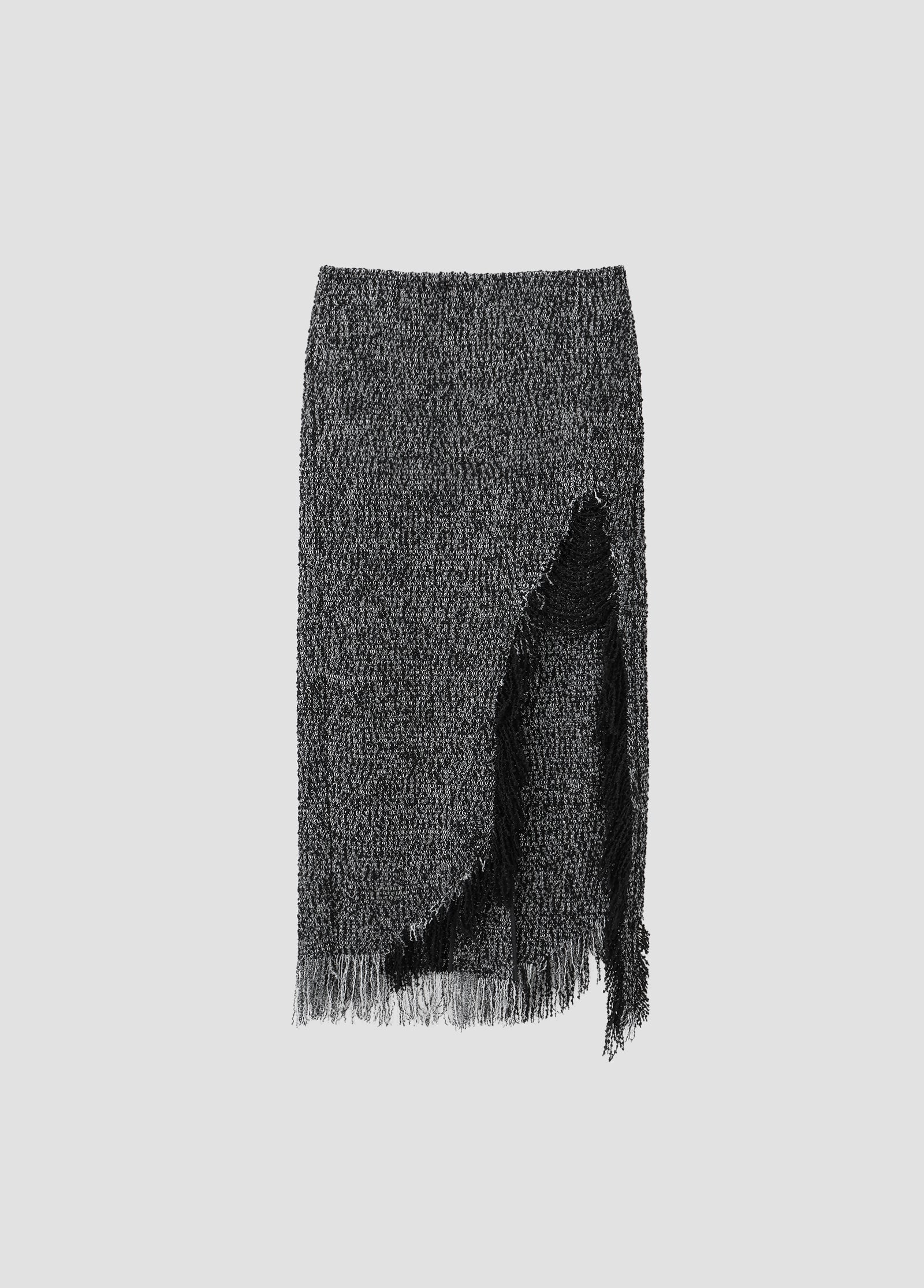 DISTRESSED LAME TWEED SKIRT