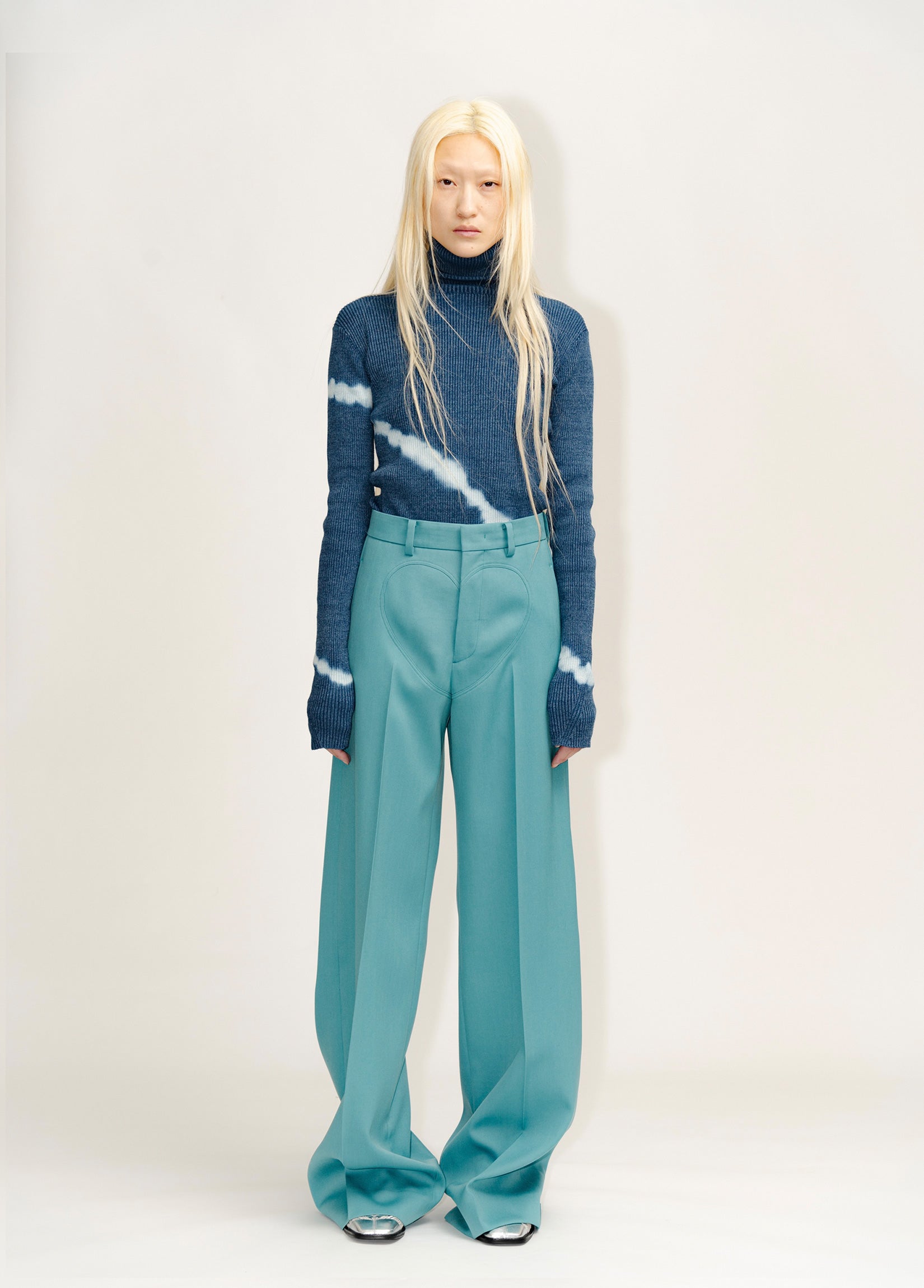 WOOL HEART WIDE TROUSERS