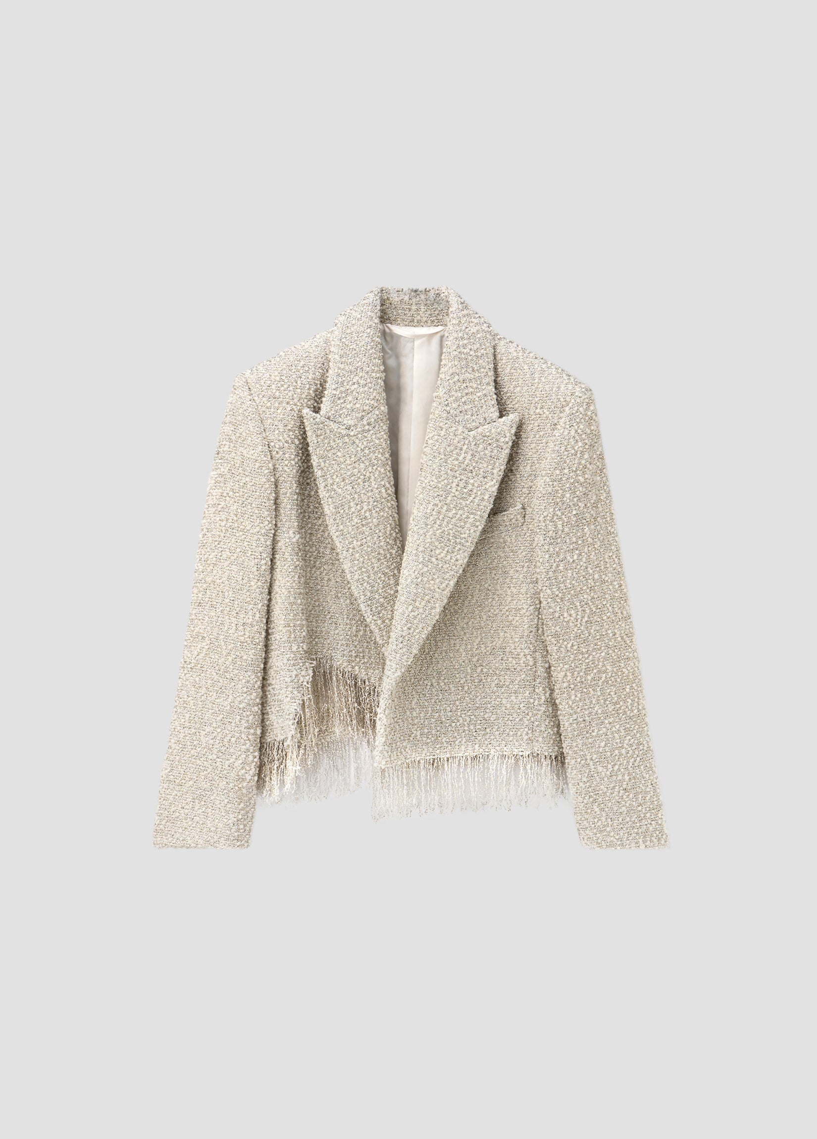 DISTRESSED LAME TWEED BLAZER