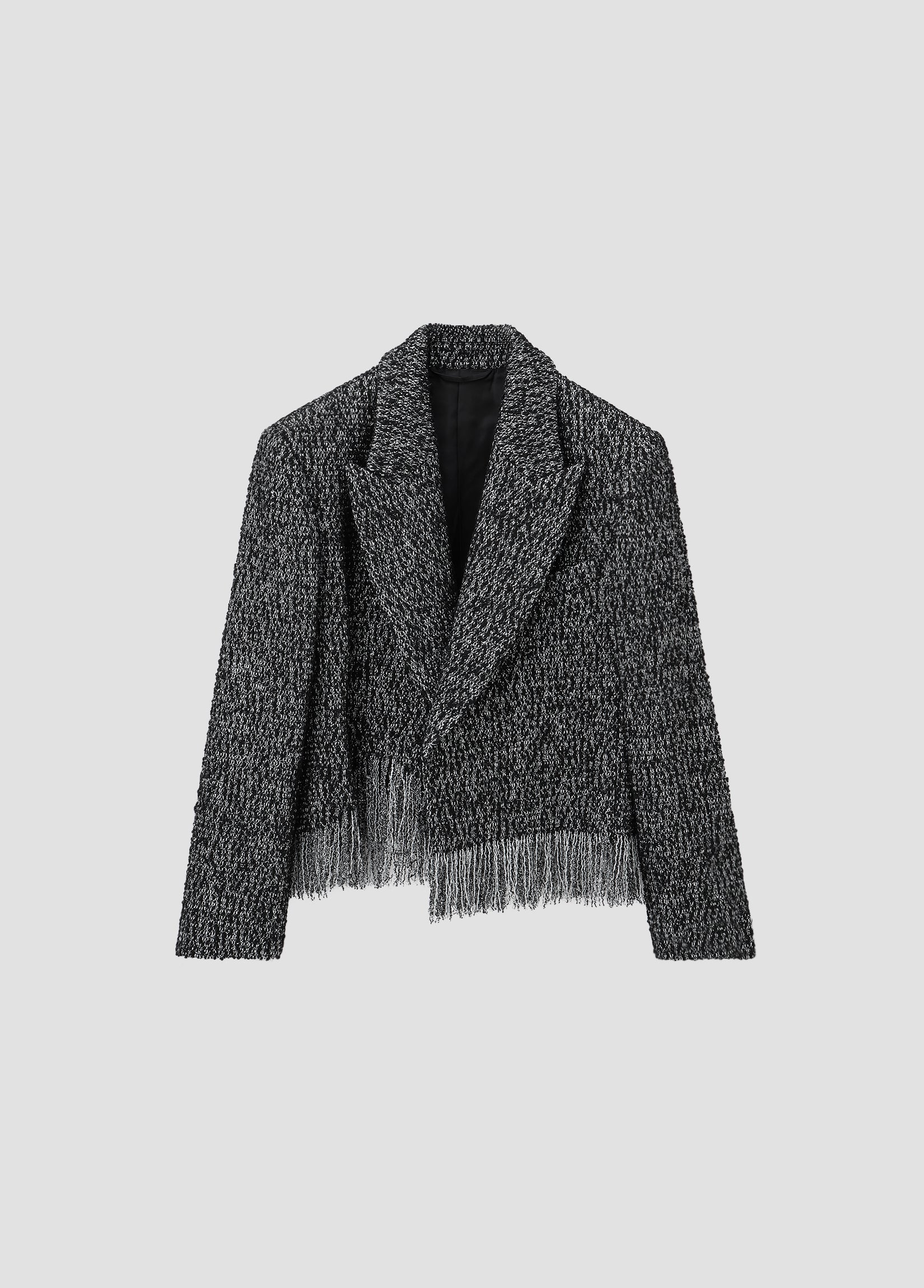 DISTRESSED LAME TWEED BLAZER