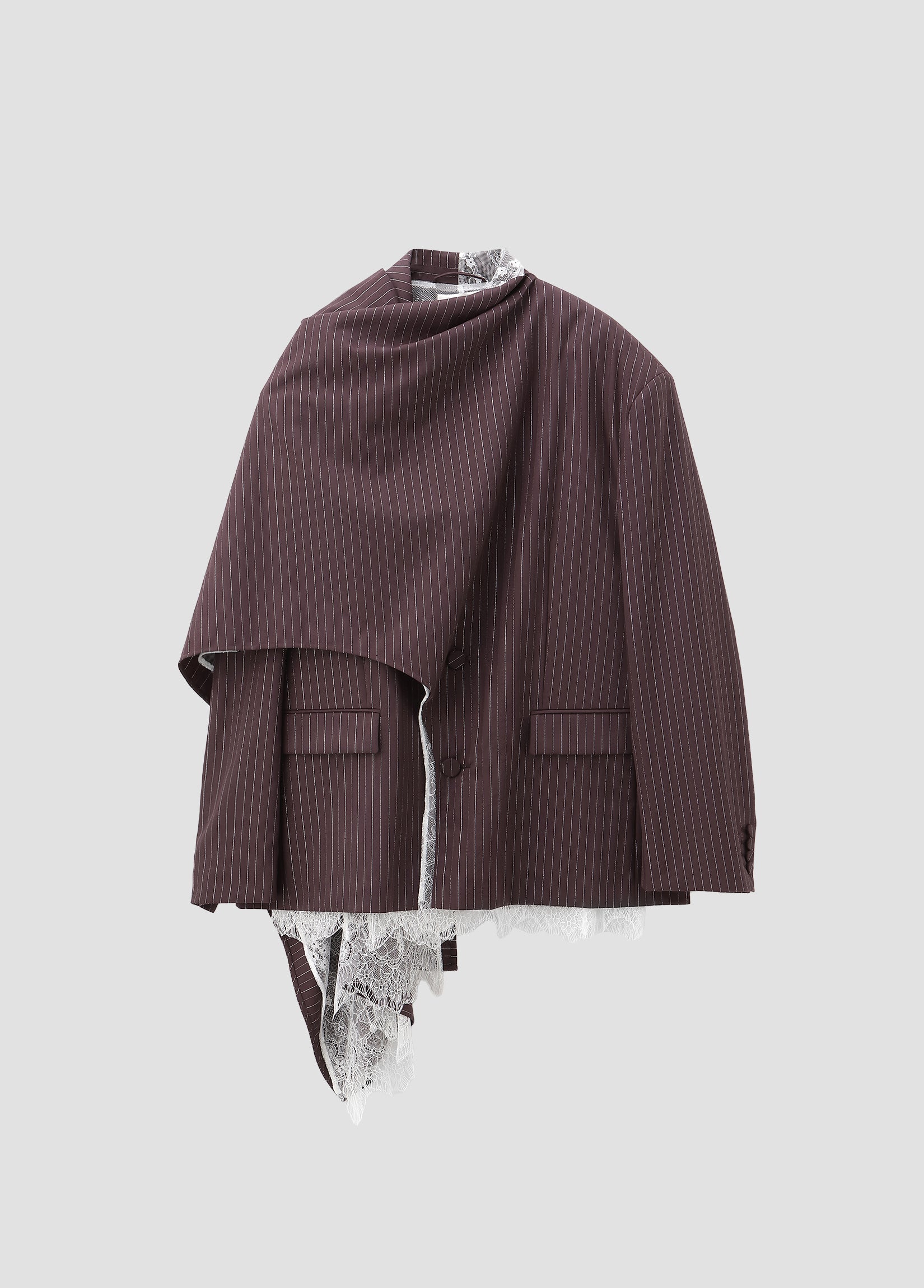 SCARF-DETAIL STRIPED BLAZER