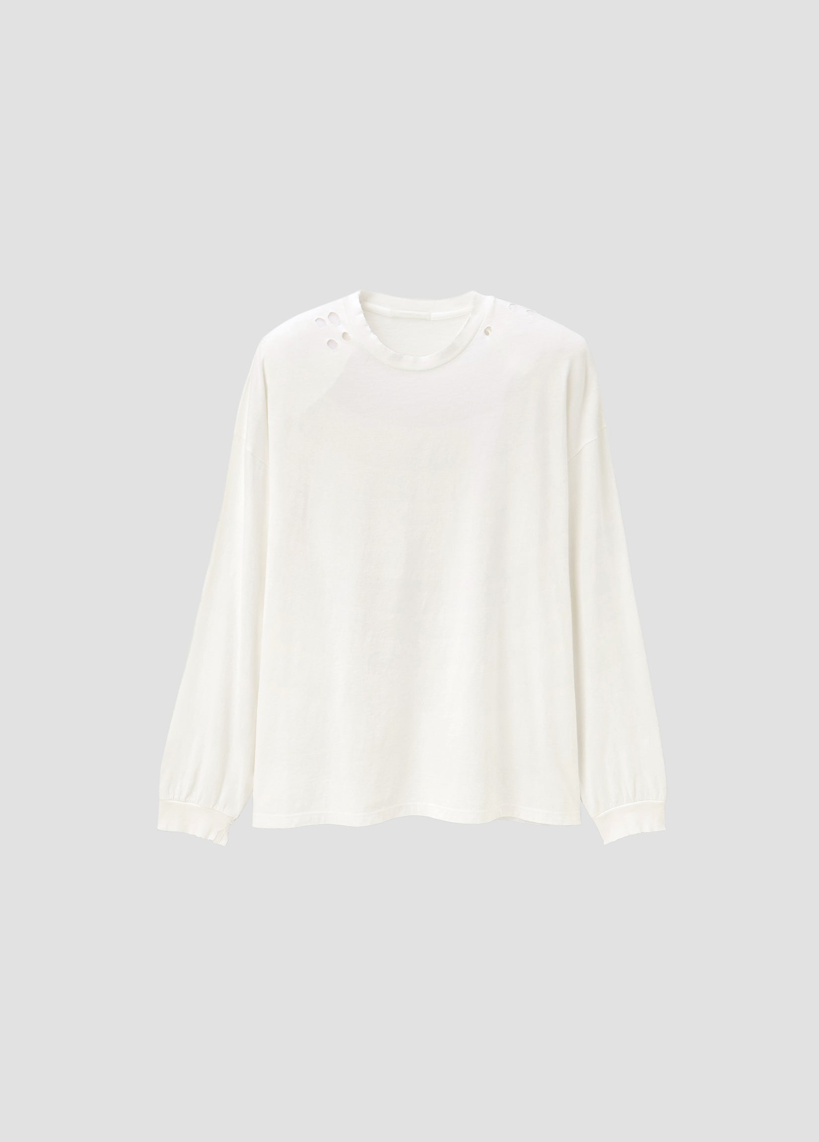 SHOULDER-PAD RIPPED LS T-SHIRT