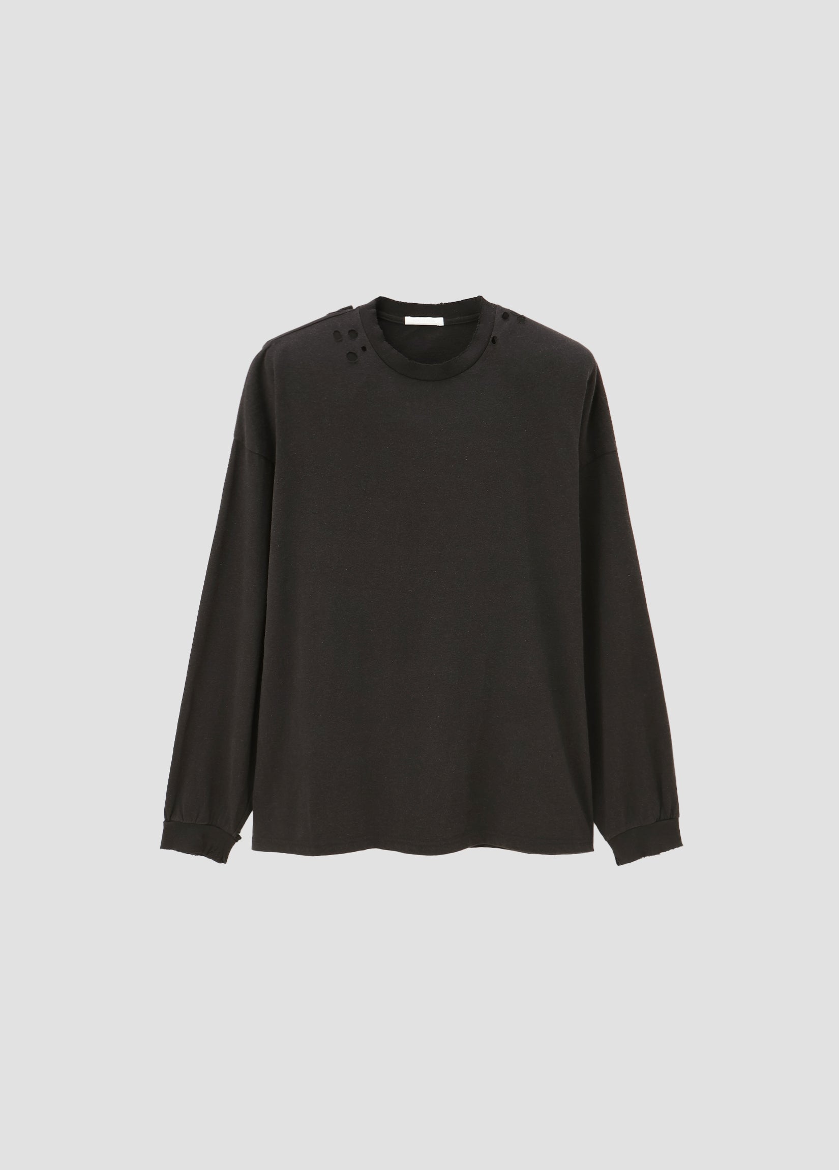 SHOULDER-PAD RIPPED LS T-SHIRT