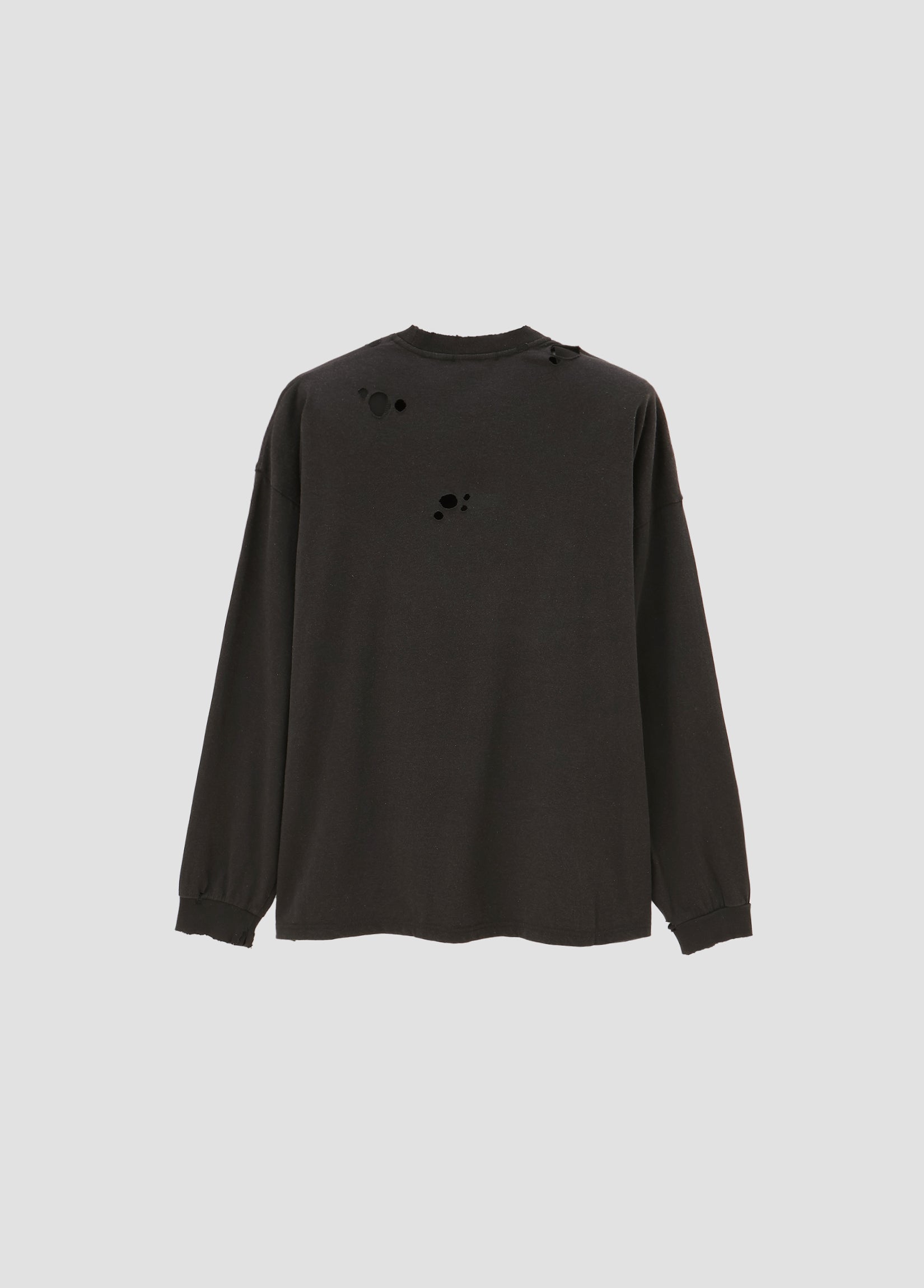 SHOULDER-PAD RIPPED LS T-SHIRT