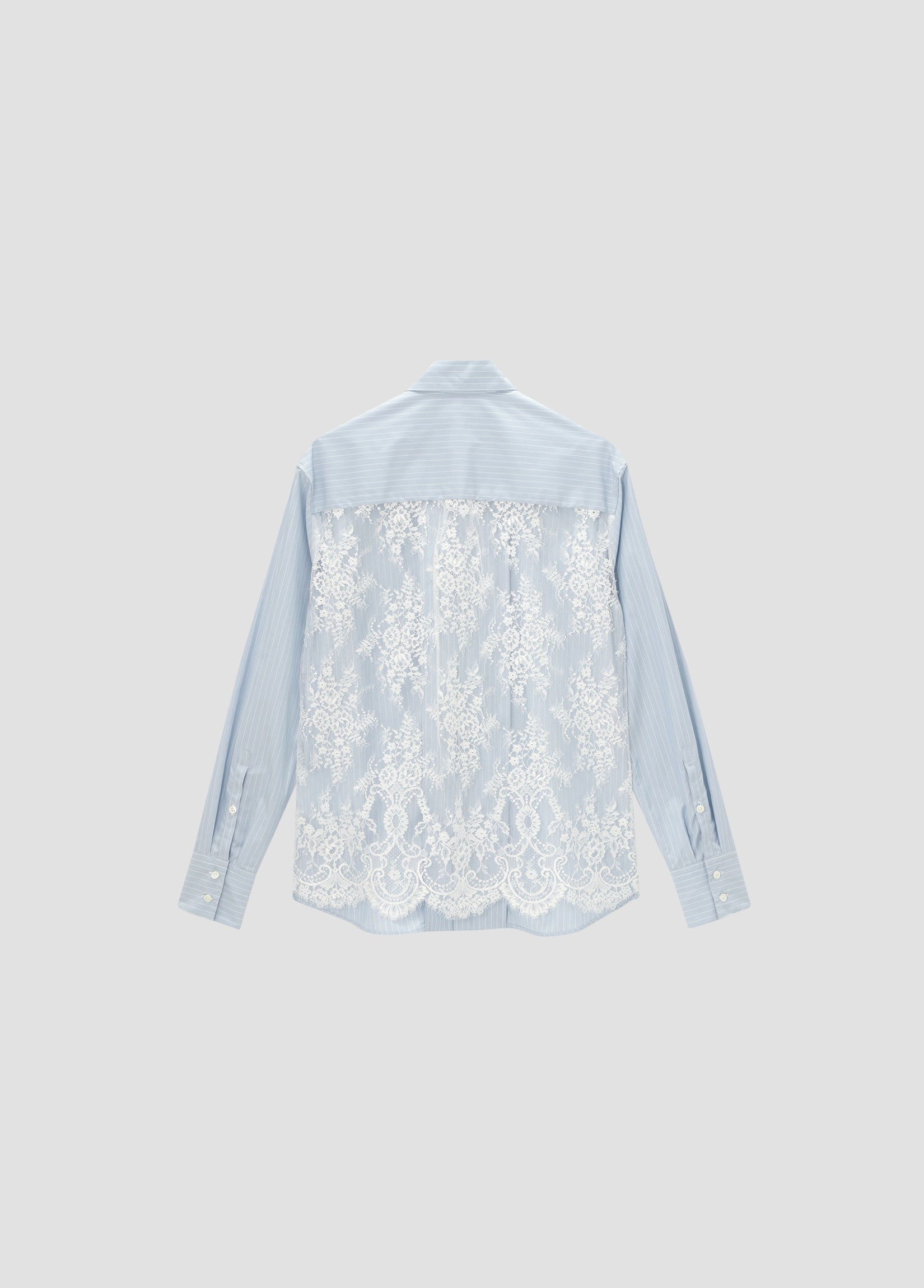 STRIPED LACE-BACK PANEL SHIRT