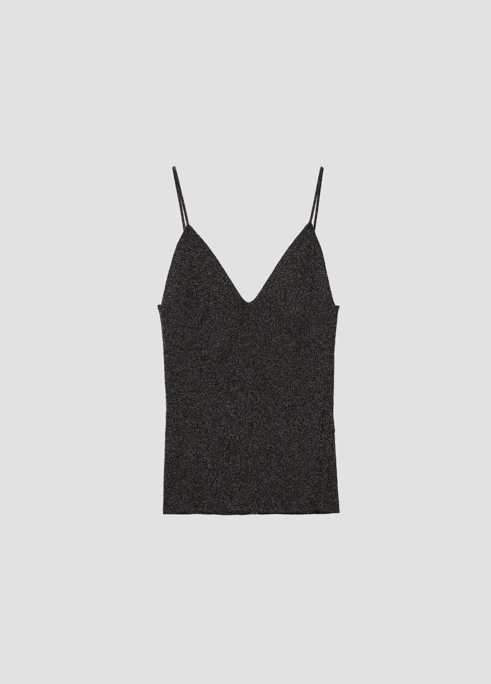 GLITTER RIBBED KNIT CAMISOLE