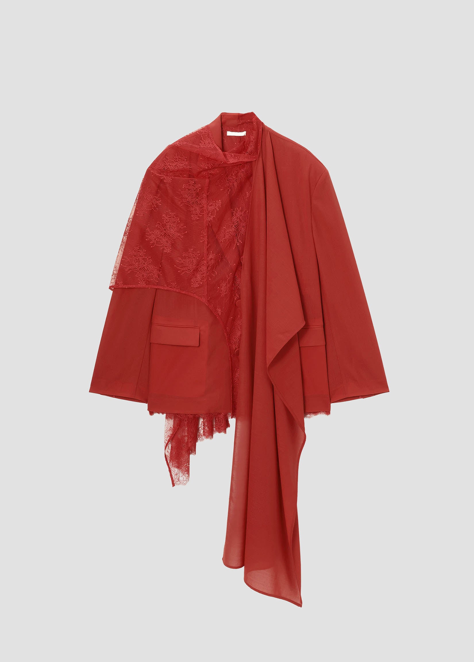 Layered scarf detailed blazer