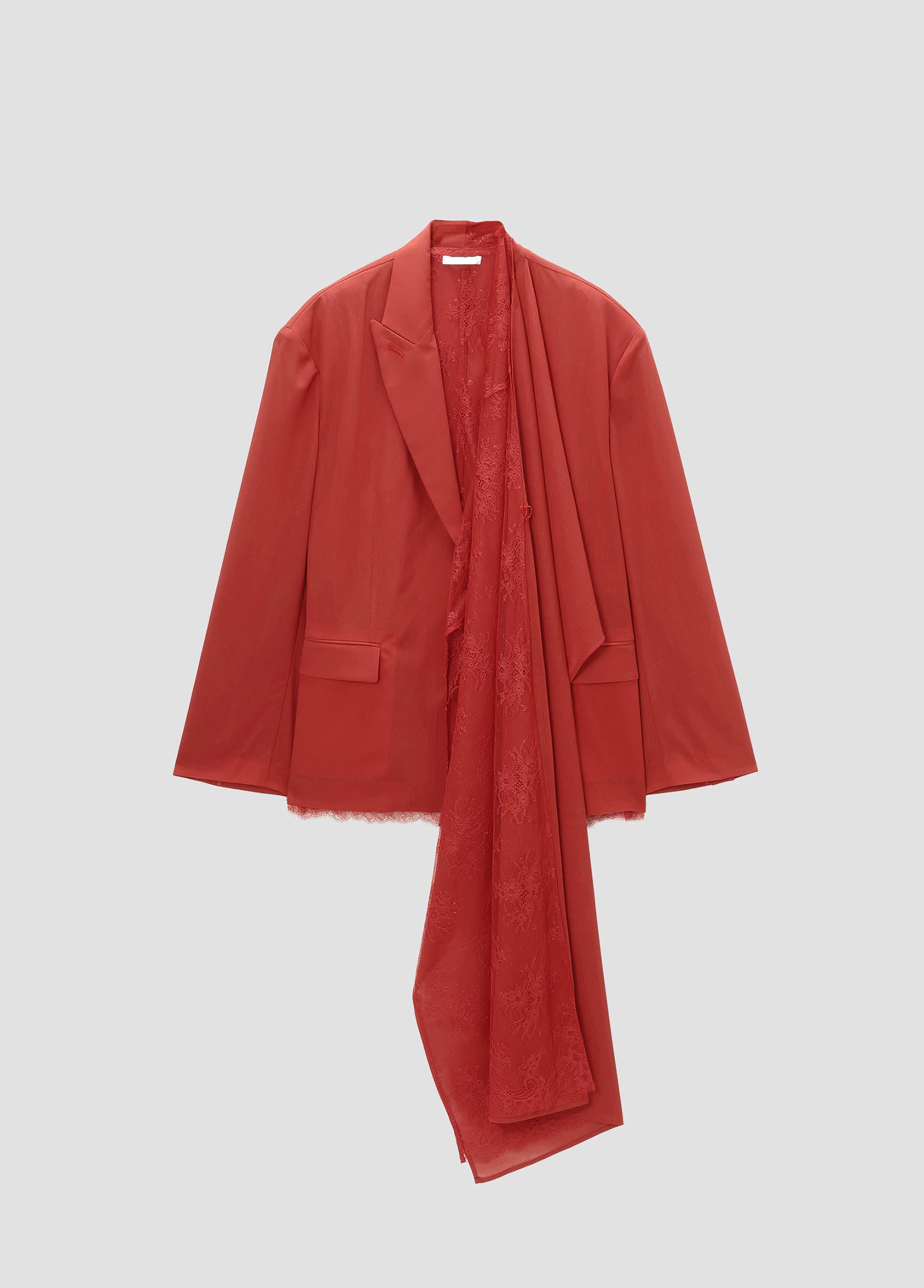 Layered scarf detailed blazer